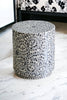 MOTHER OF PEARL SWIRLING LEAF CREAM SIDE TABLE/STOOL SIDE TABLE Philbee Interiors 