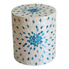 MOTHER OF PEARL AQUAMARINE DREAM STOOL/SIDE TABLE SIDE TABLE Philbee Interiors 