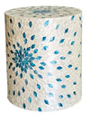 MOTHER OF PEARL AQUAMARINE DREAM STOOL/SIDE TABLE SIDE TABLE Philbee Interiors 