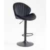 JARDENE VELVET GAS LIFT BAR STOOL WITH BLACK METAL BASE Table & Bar Stools Philbee Interiors 