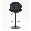 JARDENE VELVET GAS LIFT BAR STOOL WITH BLACK METAL BASE Table & Bar Stools Philbee Interiors 