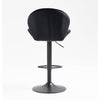 JARDENE VELVET GAS LIFT BAR STOOL WITH BLACK METAL BASE Table & Bar Stools Philbee Interiors 
