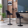 JARDENE VELVET GAS LIFT BAR STOOL WITH BLACK METAL BASE Table & Bar Stools Philbee Interiors 