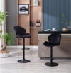 JARDENE VELVET GAS LIFT BAR STOOL WITH BLACK METAL BASE Table & Bar Stools Philbee Interiors 