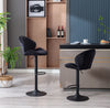 JARDENE VELVET GAS LIFT BAR STOOL WITH BLACK METAL BASE Table & Bar Stools Philbee Interiors 