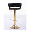 SWANKY BLACK VELVET AND GOLD GAS LIFT BAR STOOL Table & Bar Stools Philbee Interiors 