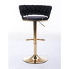 SWANKY BLACK VELVET AND GOLD GAS LIFT BAR STOOL Table & Bar Stools Philbee Interiors 