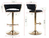 SWANKY BLACK VELVET AND GOLD GAS LIFT BAR STOOL Table & Bar Stools Philbee Interiors 