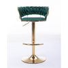 SWANKY EMERALD VELVET AND GOLD GAS LIFT BAR STOOL Table & Bar Stools Philbee Interiors 