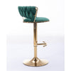 SWANKY EMERALD VELVET AND GOLD GAS LIFT BAR STOOL Table & Bar Stools Philbee Interiors 