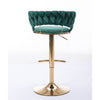 SWANKY EMERALD VELVET AND GOLD GAS LIFT BAR STOOL Table & Bar Stools Philbee Interiors 