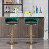 SWANKY EMERALD VELVET AND GOLD GAS LIFT BAR STOOL Table & Bar Stools Philbee Interiors 