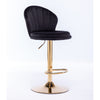 FLOTZ VELVET AND GOLD GAS LIFT BAR STOOL Table & Bar Stools Philbee Interiors 