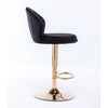 FLOTZ VELVET AND GOLD GAS LIFT BAR STOOL Table & Bar Stools Philbee Interiors 