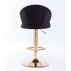 FLOTZ VELVET AND GOLD GAS LIFT BAR STOOL Table & Bar Stools Philbee Interiors 