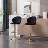 FLOTZ VELVET AND GOLD GAS LIFT BAR STOOL Table & Bar Stools Philbee Interiors 