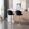 FLOTZ VELVET AND GOLD GAS LIFT BAR STOOL Table & Bar Stools Philbee Interiors 
