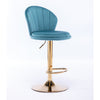 FLOTZ VELVET AND GOLD GAS LIFT BAR STOOL Table & Bar Stools Philbee Interiors 