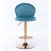 FLOTZ VELVET AND GOLD GAS LIFT BAR STOOL Table & Bar Stools Philbee Interiors 