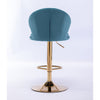 FLOTZ VELVET AND GOLD GAS LIFT BAR STOOL Table & Bar Stools Philbee Interiors 