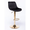 GEORGY BALCK VELVET AND GOLD GAS LIFT BAR STOOL Table & Bar Stools Philbee Interiors 