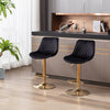 GEORGY BALCK VELVET AND GOLD GAS LIFT BAR STOOL Table & Bar Stools Philbee Interiors 
