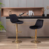 GEORGY BALCK VELVET AND GOLD GAS LIFT BAR STOOL Table & Bar Stools Philbee Interiors 