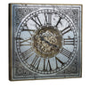 LARGE SQUARE MIRROR WALL CLOCK WITH MOVING 3D MECHANISM Philbee Interiors 