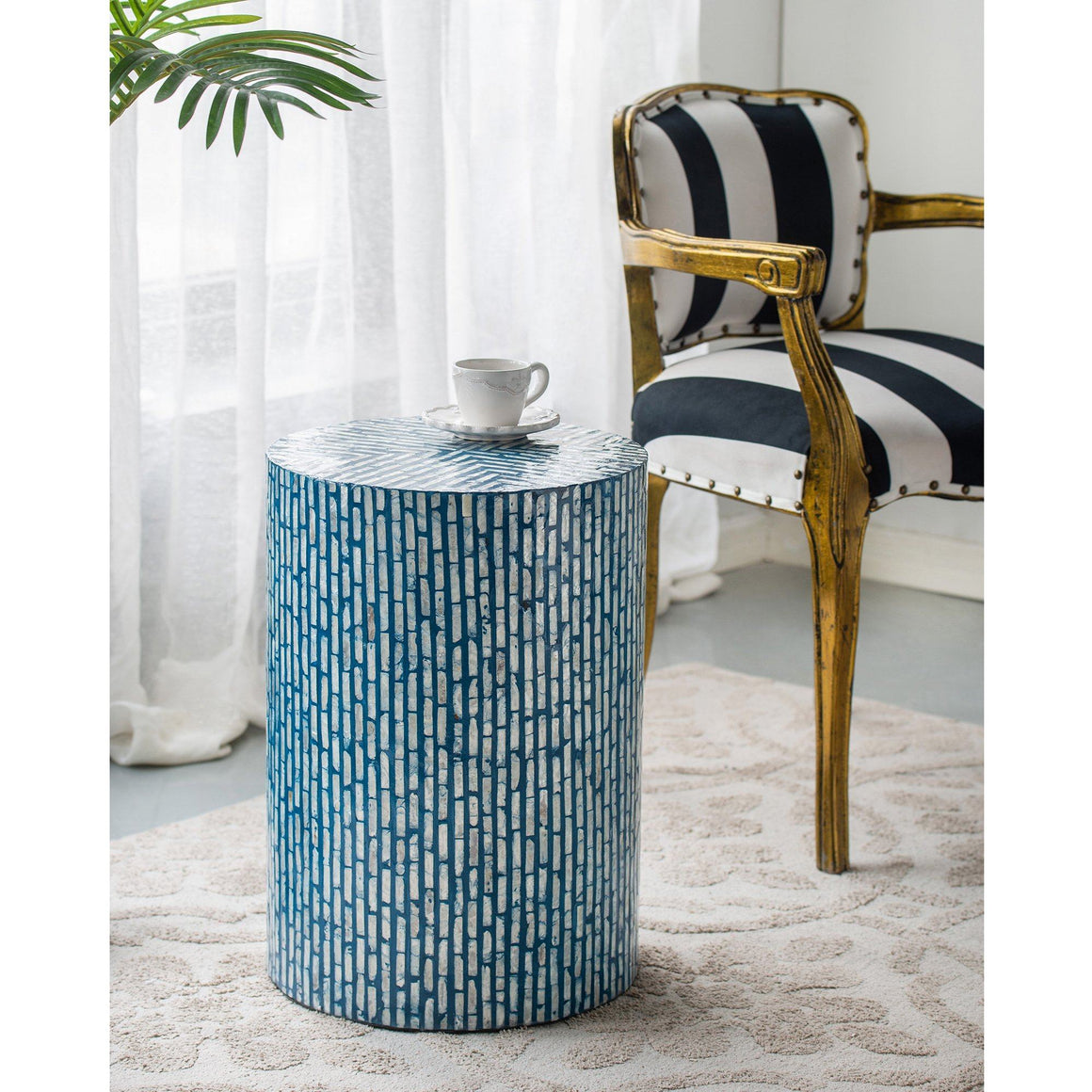 SHELL STOOL/SIDE TABLE Philbee Interiors 