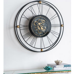 TRAVELER WALL CLOCK WITH MOVING 3D MECHANISM Philbee Interiors 