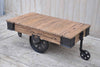 OLD RAILWAY SLEEPER INDUSTRIAL CART COFFEE TABLE Philbee Interiors 