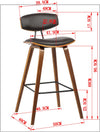 RETRO KITCHEN BENCH HEIGHT CHAIR BLACK SEAT Philbee Interiors 