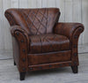 STUDDED LEATHER ARM CHAIR Philbee Interiors 