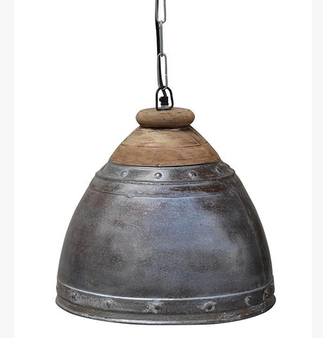WASHED IRON AND WOOD LAMPSHADE Philbee Interiors 
