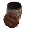 CYCLINDRICAL MOET CHANDON LEATHER OTTOMAN Philbee Interiors 