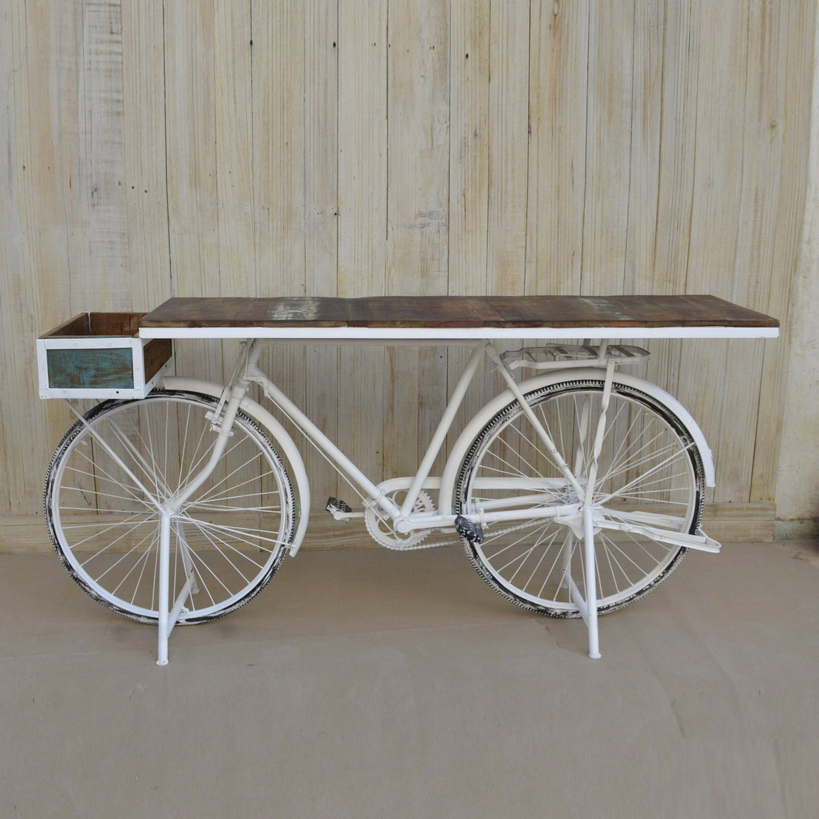 WHITE VINTAGE BICYCLE BAR Philbee Interiors 
