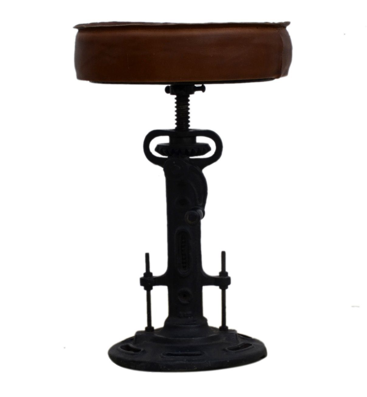 INDUSTRIAL PARIS WIND UP CAST IRON BAR STOOL Philbee Interiors 