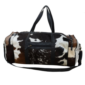 COWHIDE PATCH OVERNIGHT BAG Philbee Interiors 