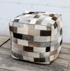 COWHIDE SQUARE PATCH OTTOMAN Philbee Interiors 