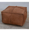 SUEDE TEXTURE LEATHER OTTOMAN Philbee Interiors 