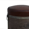 FRENCH CANVAS LEATHER PERFUME OTTOMAN Philbee Interiors 