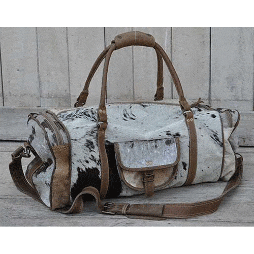 Wholesale Cowhide Travel Overnight Weekender Myra Bag for your