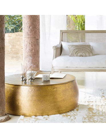 BRASS LOOK HAMMERED COFFEE TABLE Philbee Interiors 