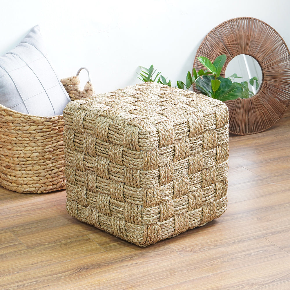 SQUARE SEA GRASS OTTOMAN Ottomans Philbee Interiors 