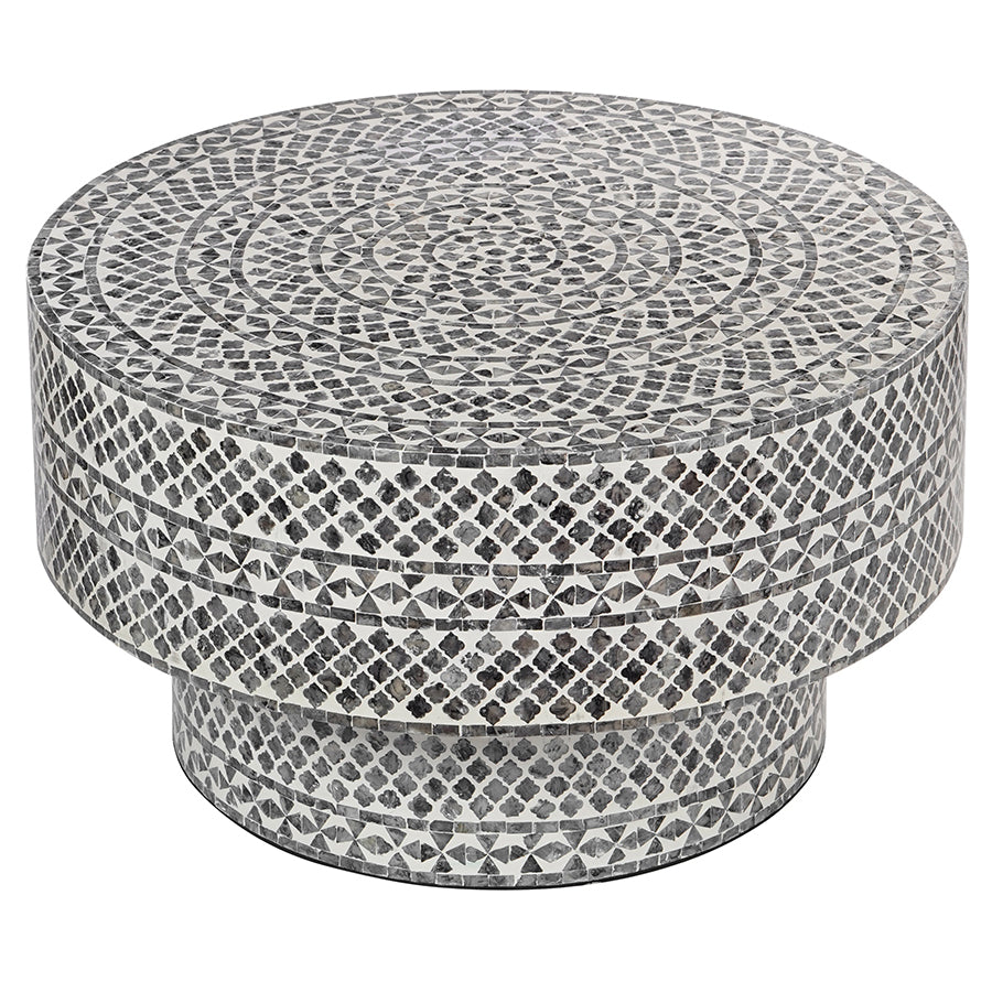 DIAMOND MOTHER OF PEARL COFFEE TABLE BLACK Furniture Philbee Interiors 