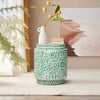 MIRANDA CYLINDER TURQUOISE SHELL INLAY TABLE/STOOL SIDE TABLE Philbee Interiors 