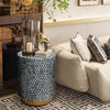 MILA CIRCULAR SHELL INLAY TABLE/STOOL SIDE TABLE Philbee Interiors 